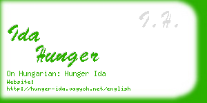 ida hunger business card